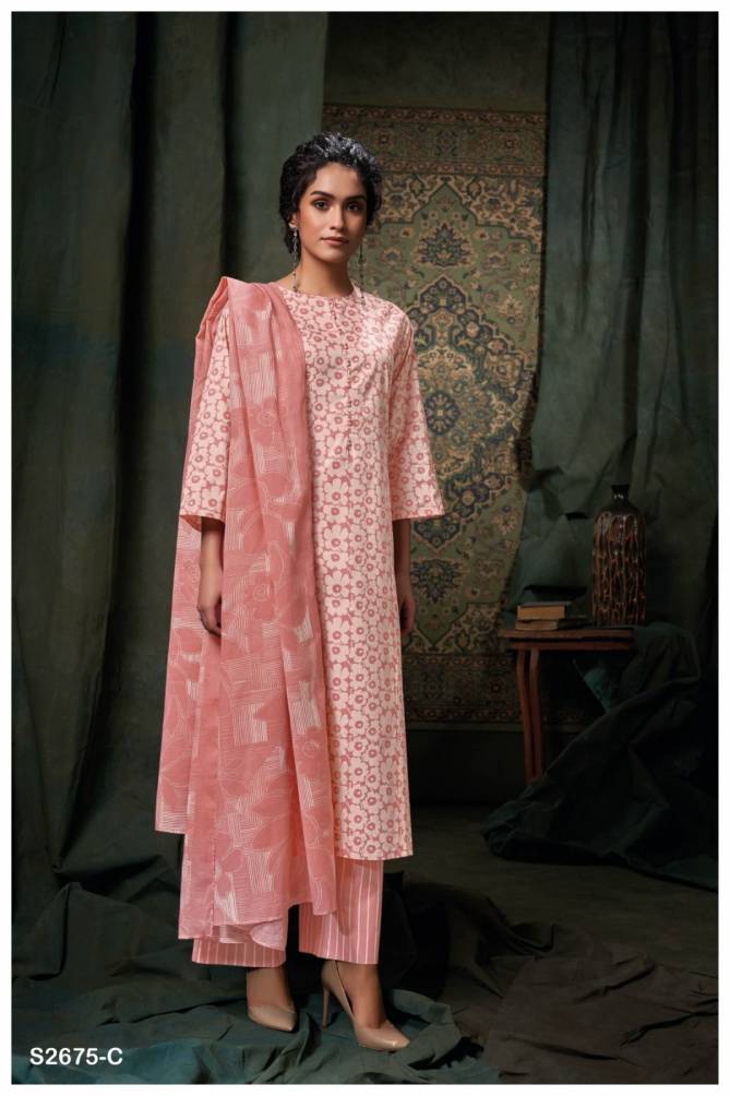 Takshvi 2675 By Ganga Printed Premium Cotton Dress Material Wholesale Market In Surat